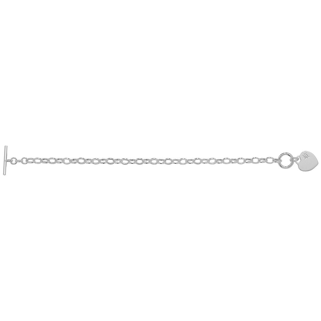 925 Sterling Silver Ladies' TBar Bracelet — 7.5g
