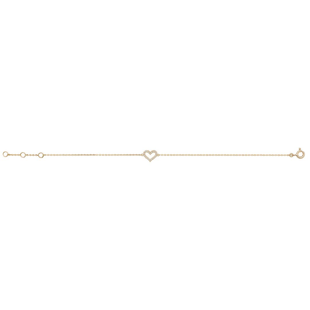 9 Carat (375) Yellow Gold Ladies' 7.25 Inches Heart Bracelet — 0.5g