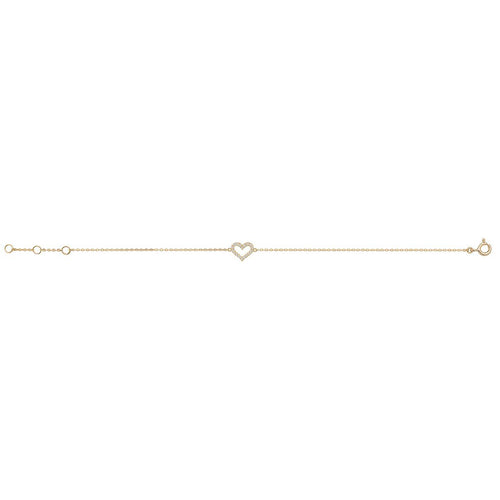 9 Carat (375) Yellow Gold Ladies' 7.25 Inches Heart Bracelet — 0.5g