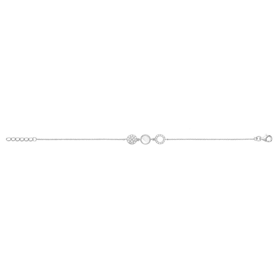 925 Sterling Silver Ladies' White Mother Of Pearl Bracelet — 2.2g