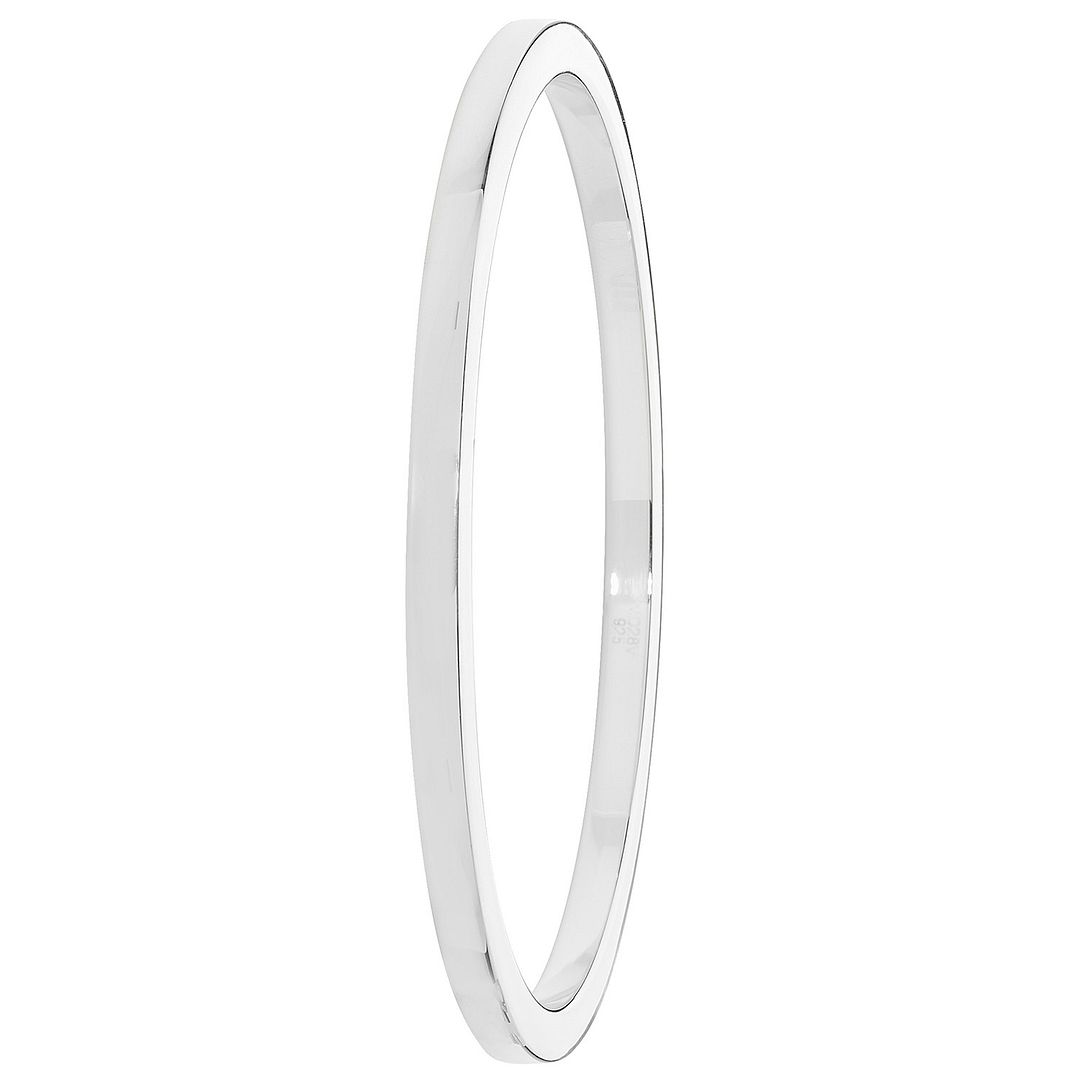 925 Sterling Silver Ladies' Round Plain Bangle — 8.0g