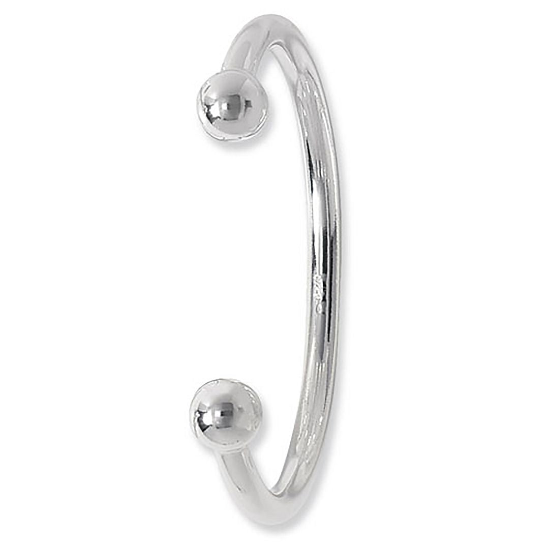 925 Sterling Silver Ladies' Torc Bangle — 35.0g