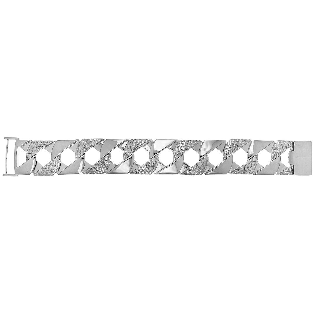 925 Sterling Silver Unisex Cast Gents Bracelet — 102.2g