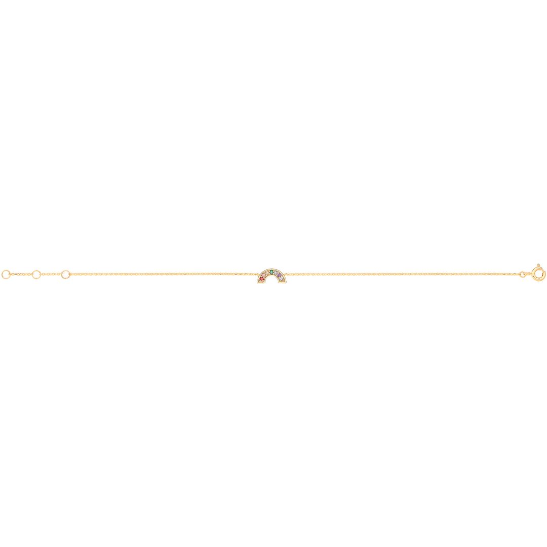 9 Carat (375) Yellow Gold Unisex Rainbow Chain Bracelet — 0.6g