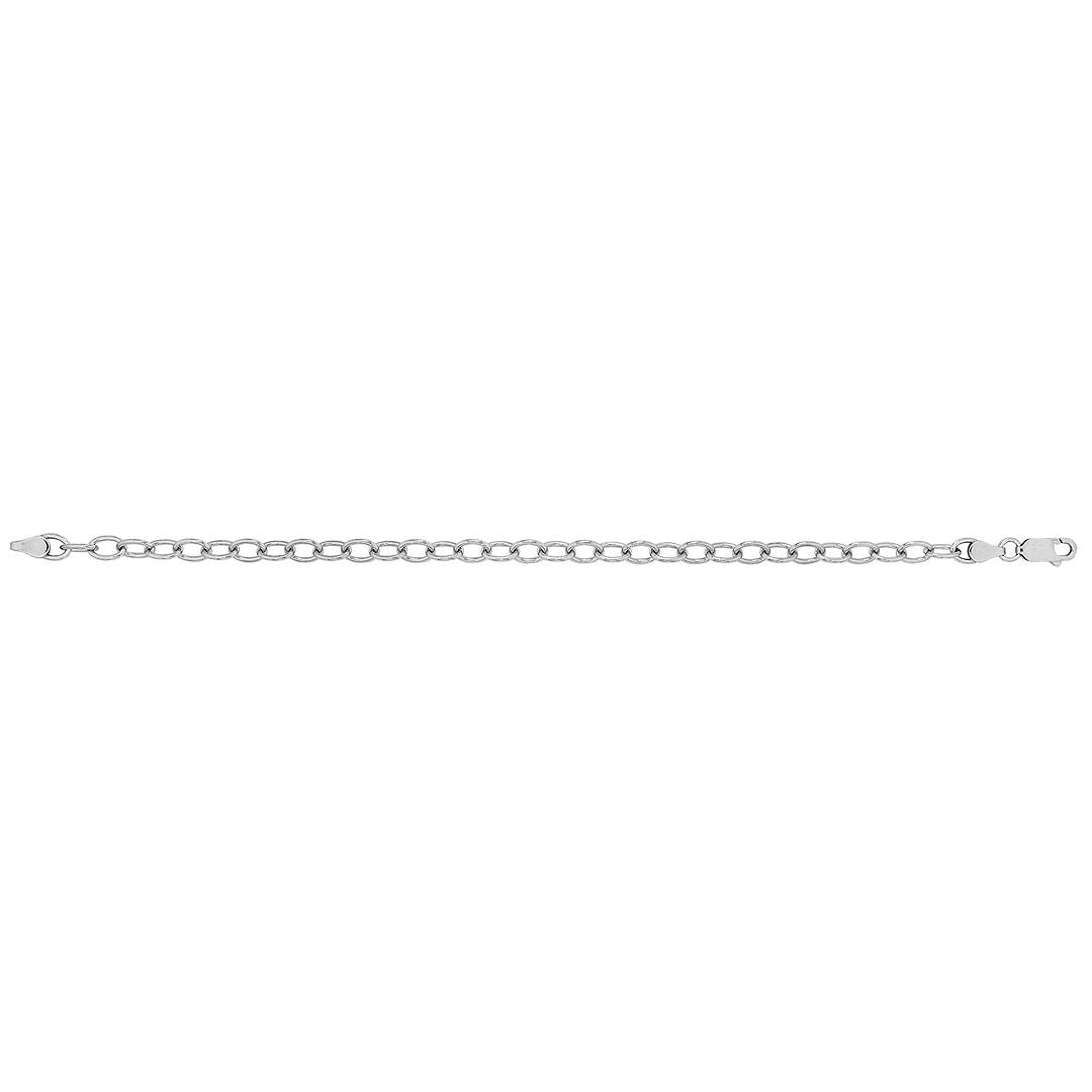 925 Sterling Silver Ladies' Oval Cable Bracelet — 4.6g