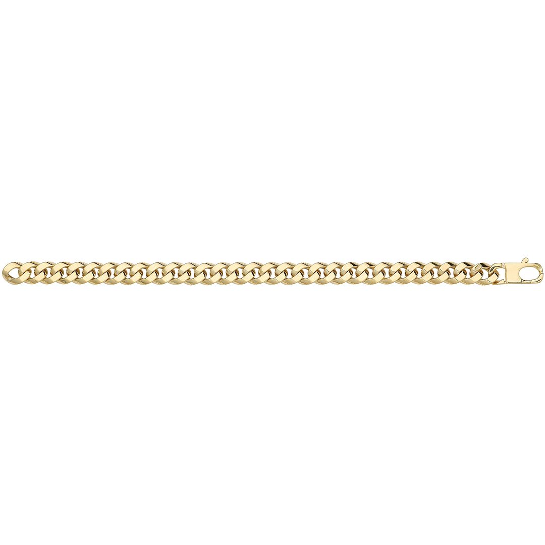 9 Carat (375) Yellow Gold Unisex Hollow Curb Bracelet — 13.0g