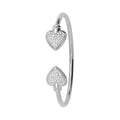 925 Sterling Silver Babies' Double Hearts Torc Bangle — 6.9g