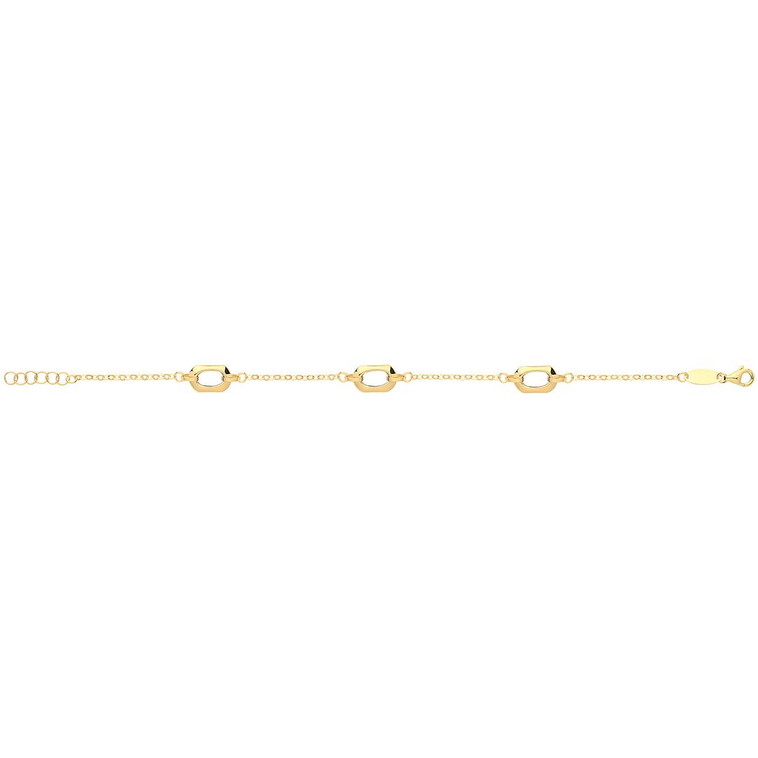 9 Carat (375) Yellow Gold Unisex Hexagon Bracelet — 1.7g