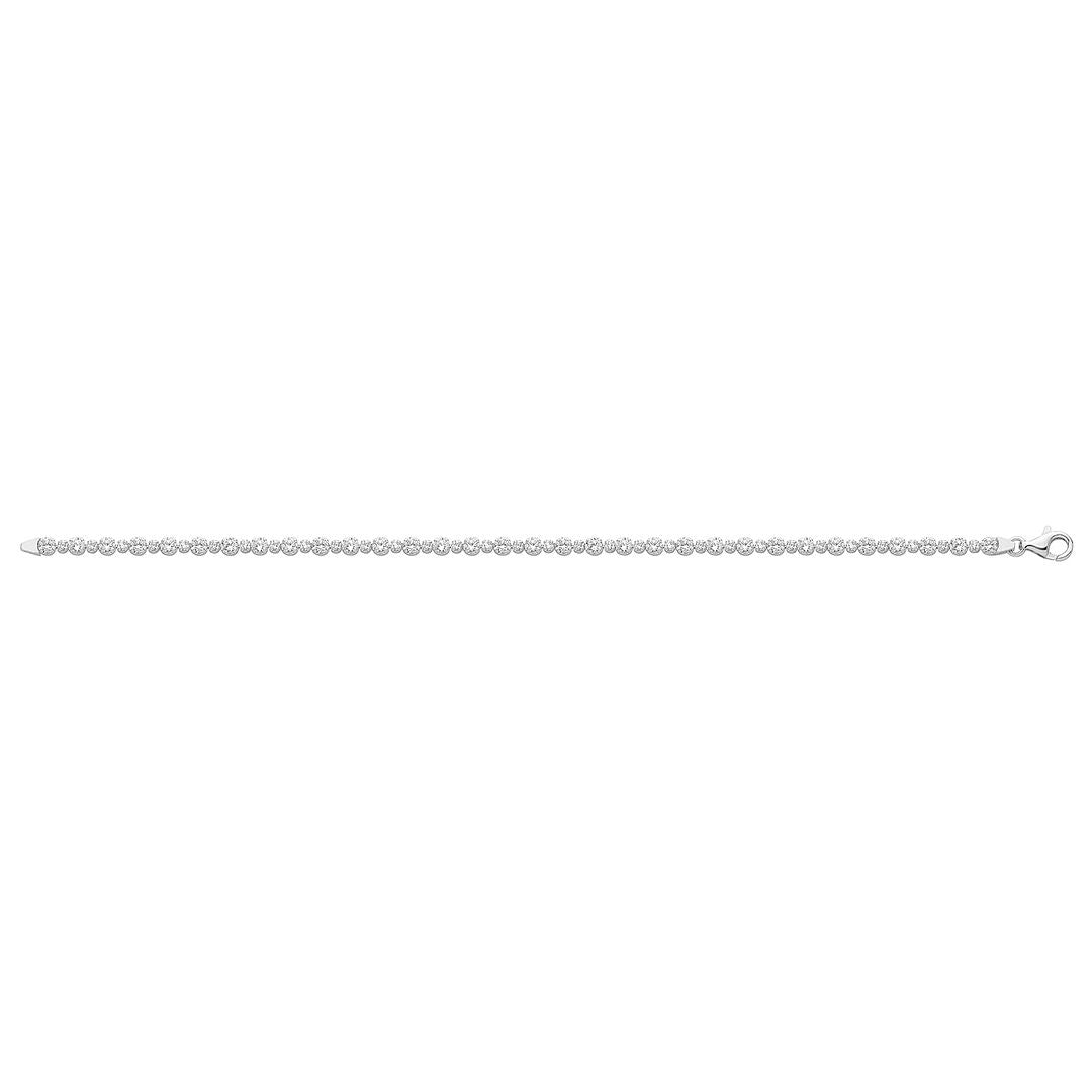 925 Sterling Silver Unisex White Tennis Bracelet — 3.4g