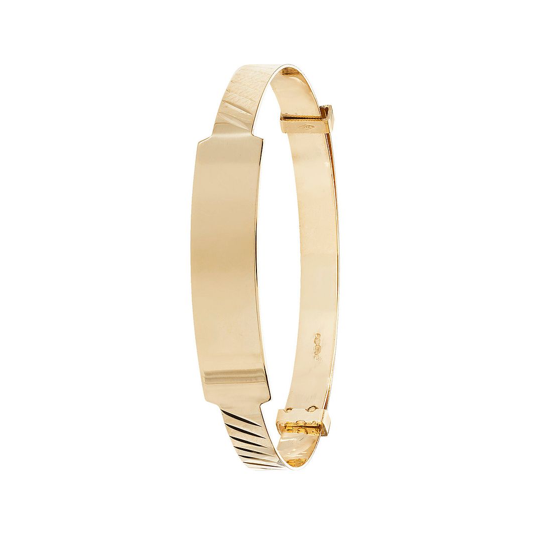 9 Carat (375) Yellow Gold Babies' Diamond Cut Expandable 4mm Bangle — 2.8g