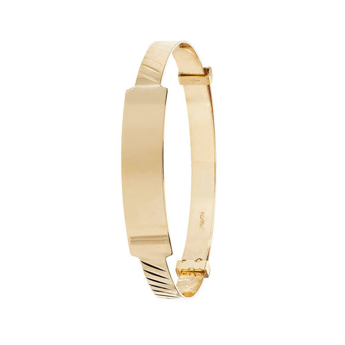 9 Carat (375) Yellow Gold Babies' Diamond Cut Expandable 4mm Bangle — 2.8g