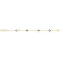 9 Carat (375) Yellow Gold Unisex White Dark Blue Enamel Evil Eye Bracelet — 2.3g