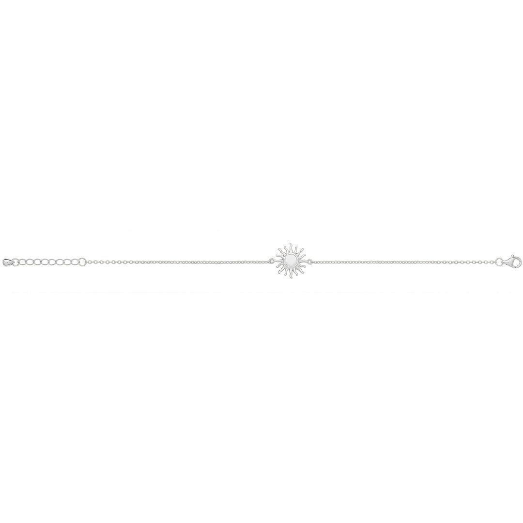 925 Sterling Silver Ladies' Rhodium Sun Bracelet — 2.2g