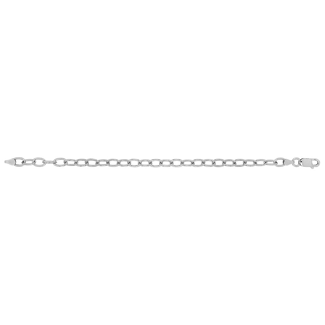925 Sterling Silver Ladies' Oval Cable Bracelet — 6.7g