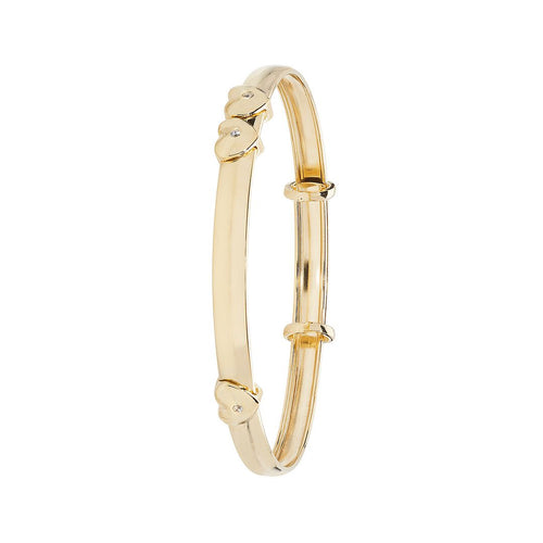 9 Carat (375) Yellow Gold Babies' Expandable 4mm ID Bangle — 2.9g