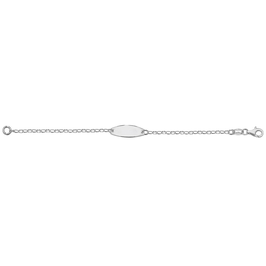 925 Sterling Silver Babies' Belcher Oval ID Bracelet — 2.1g