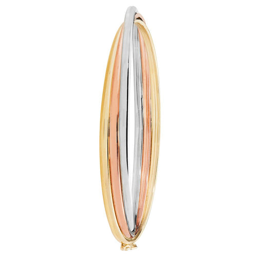 9 Carat (375) Yellow Gold Ladies' 3 Colour Hinged Bangle — 8.1g