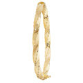 9 Carat (375) Yellow Gold Ladies' Diamond Cut Hinged Bangle — 5.9g