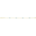 9 Carat (375) Yellow Gold Unisex White Turquoise Enamel Evil Eye Bracelet — 2.2g