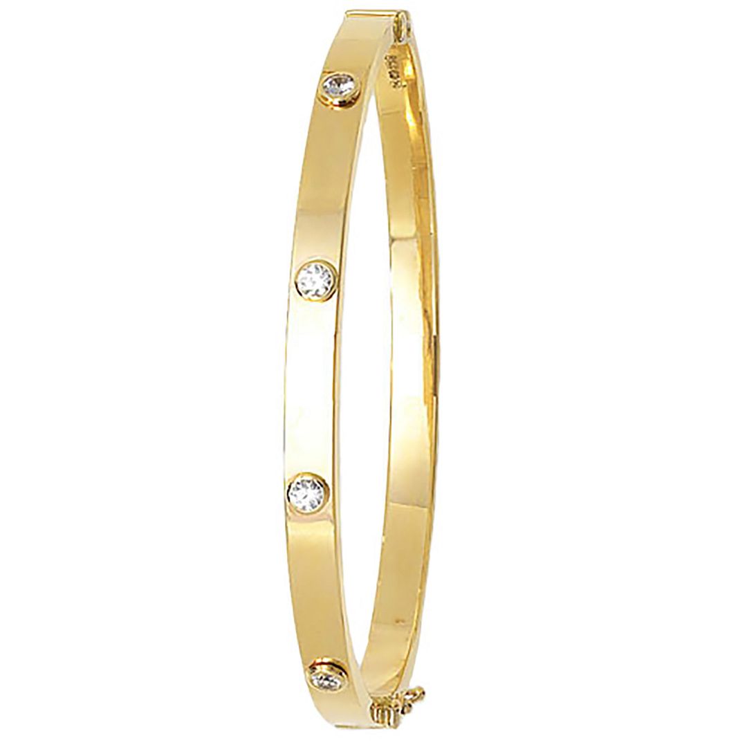9 Carat (375) Yellow Gold Ladies' Set 6mm Bangle — 6.1g