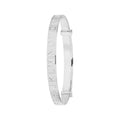 925 Sterling Silver Babies' Round Diamond Cut Alphabet Expandable Bangle — 4.0g