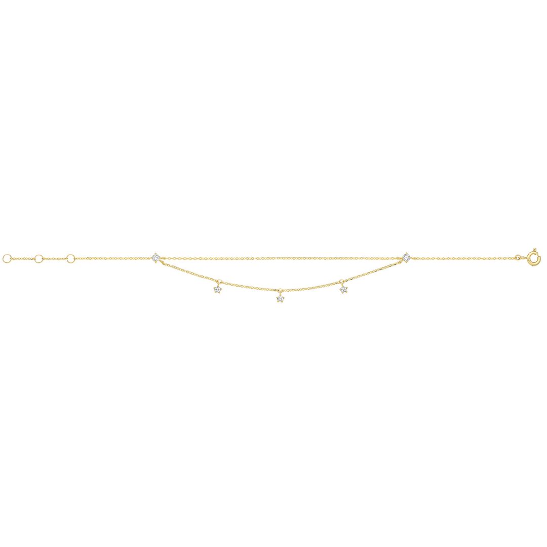 9 Carat (375) Yellow Gold Unisex Double Chain Bracelet — 0.8g