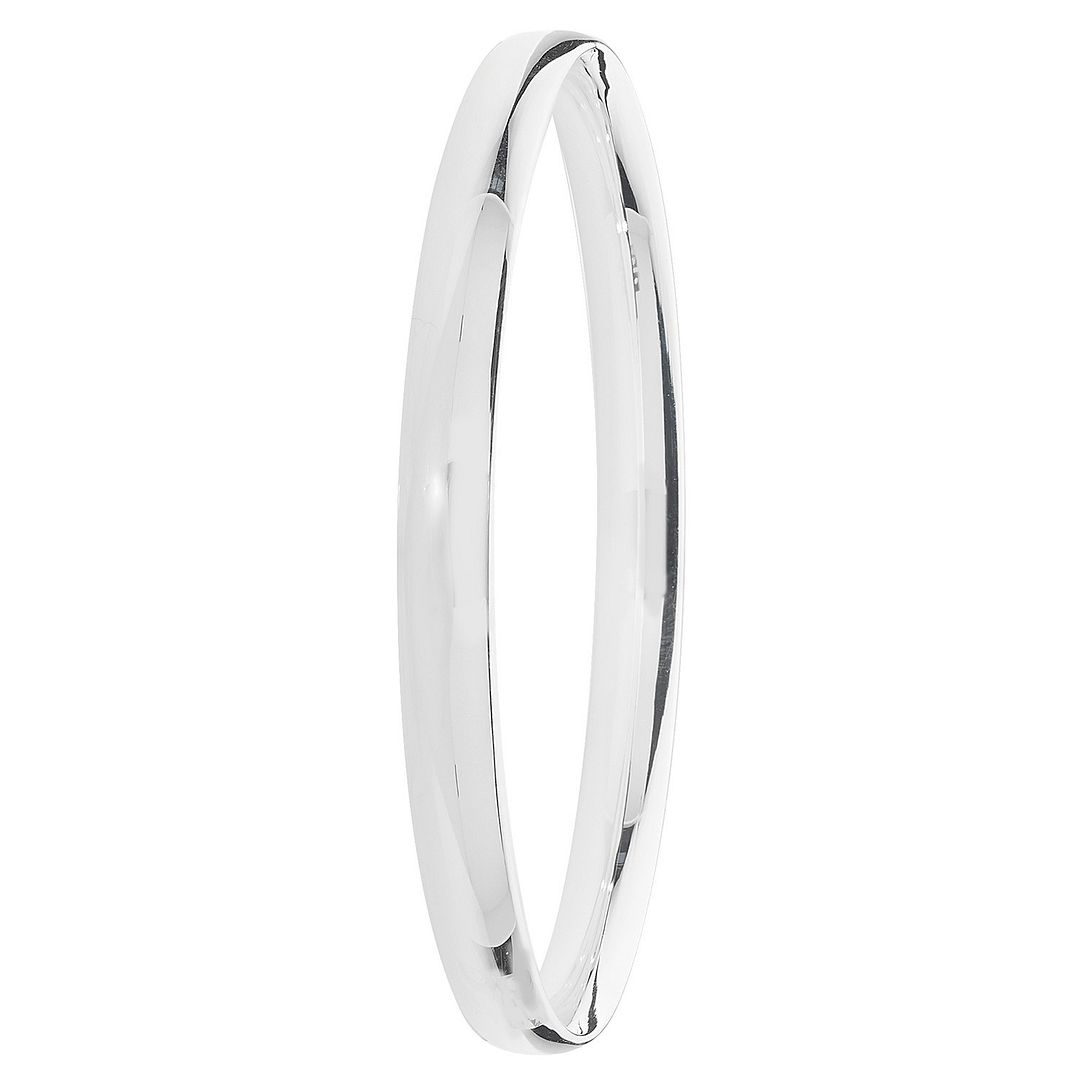 925 Sterling Silver Ladies' Round Plain Bangle — 8.2g