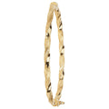 9 Carat (375) Yellow Gold Ladies' Diamond Cut Hinged Bangle — 4.0g