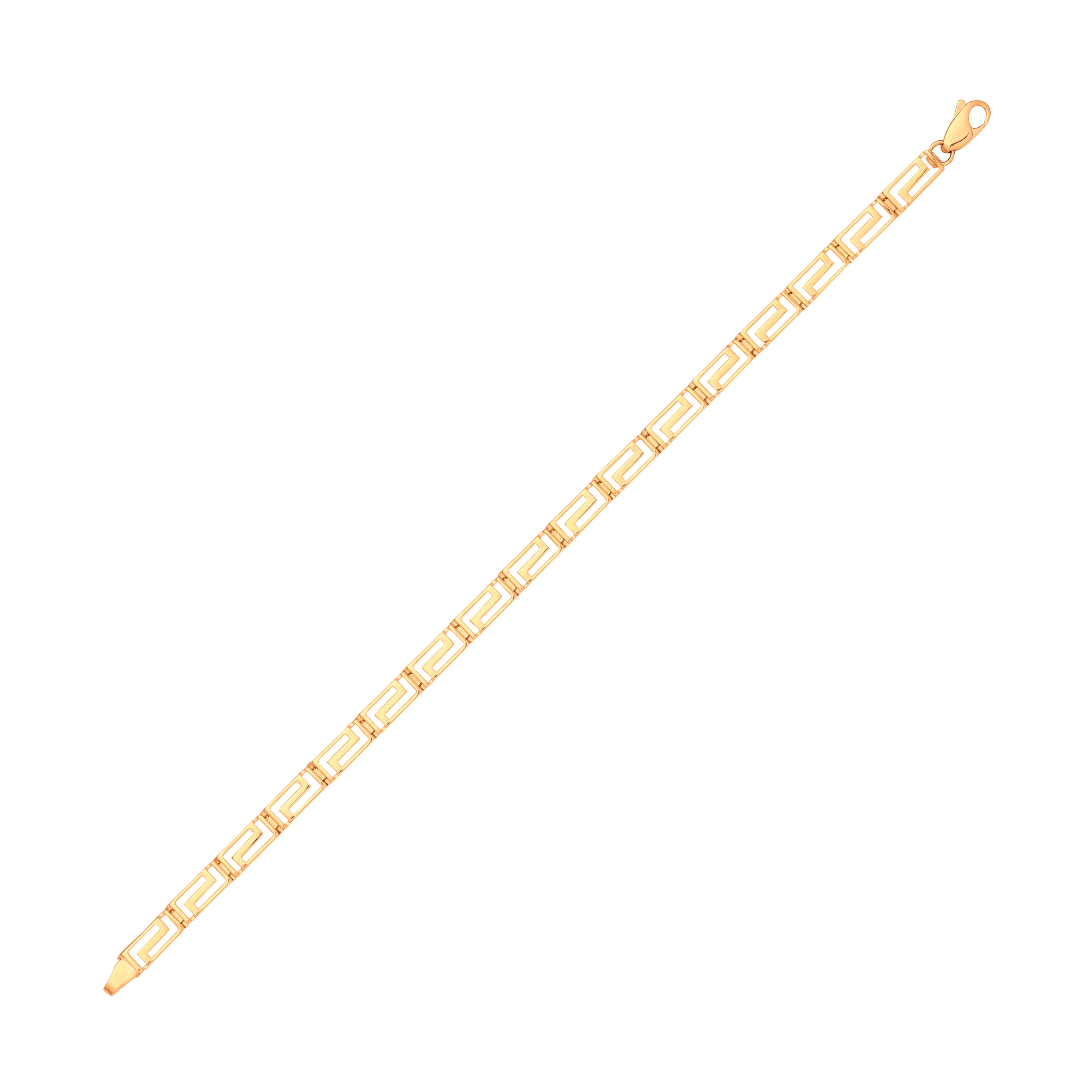 9ct Yellow Gold Greek Key Graduated Collarette/Non Graduated Bracelet