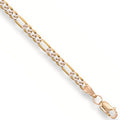 Yellow Gold Rhodium Plated Figaro Anklet