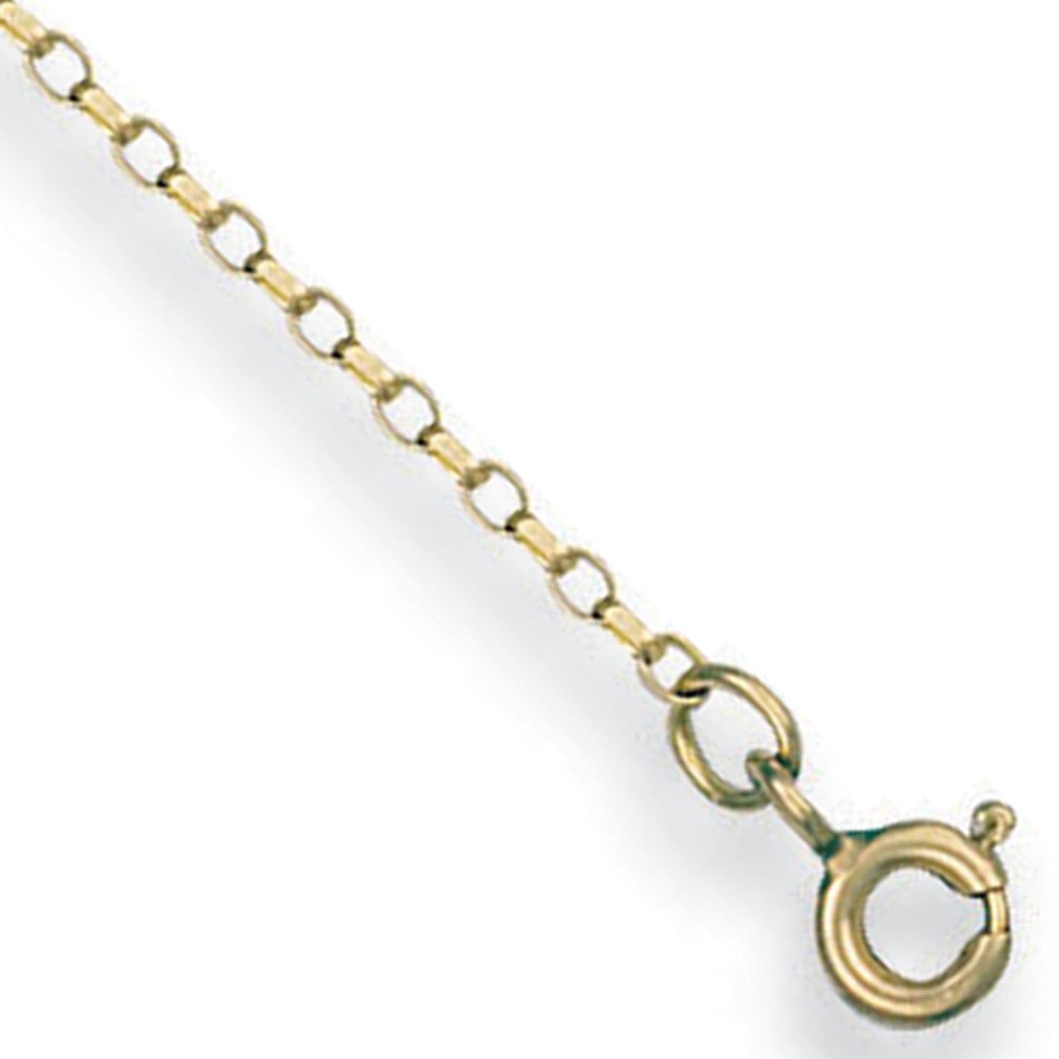 9ct Yellow Gold 1.5mm Open Diamond Cut Oval Belcher Chain