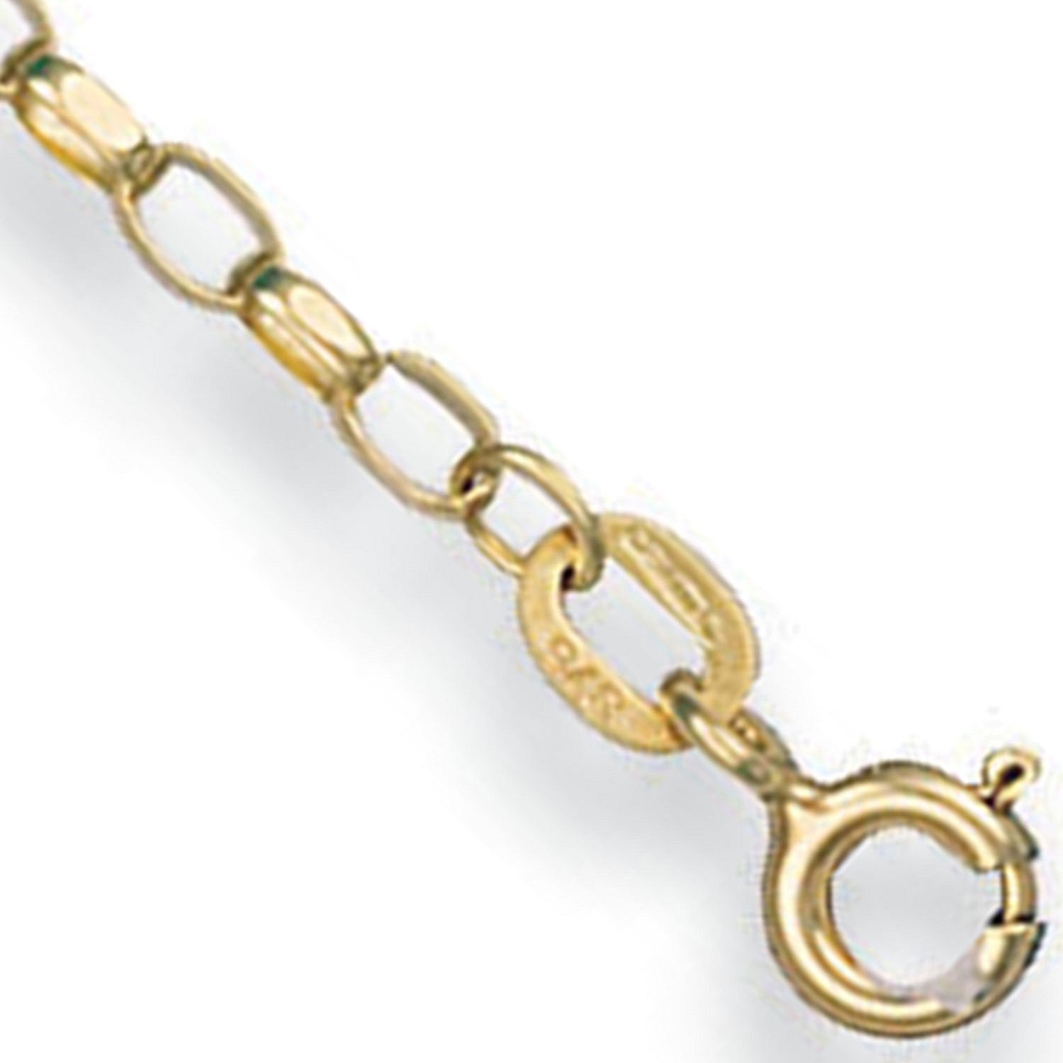 9ct Yellow Gold 2.2mm Open Diamond Cut Oval Belcher Chain