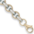 9ct Yellow Gold 10.0mm Plain & Cubic Zirconia Belcher Chain