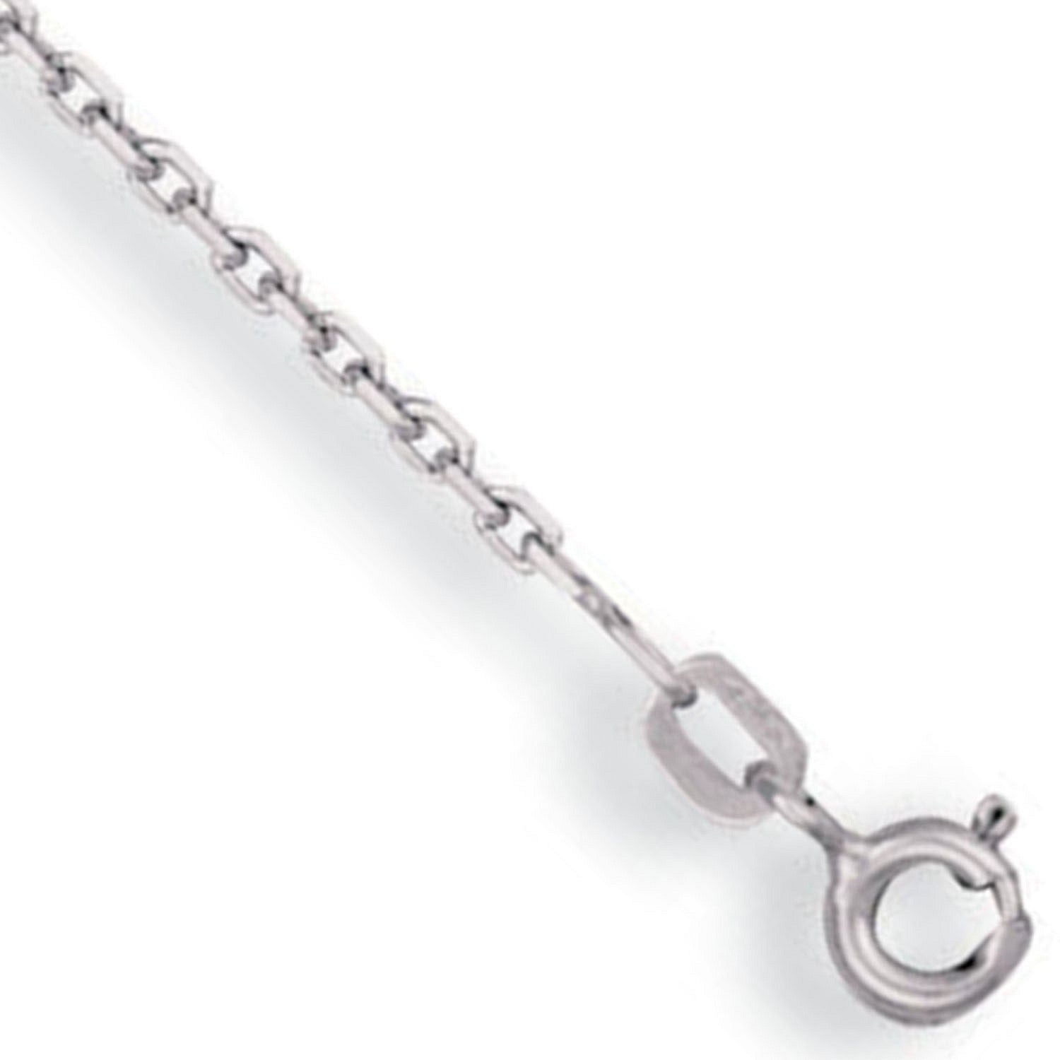 9ct White Gold 1.2mm Diamond Cut Oval Belcher Chain