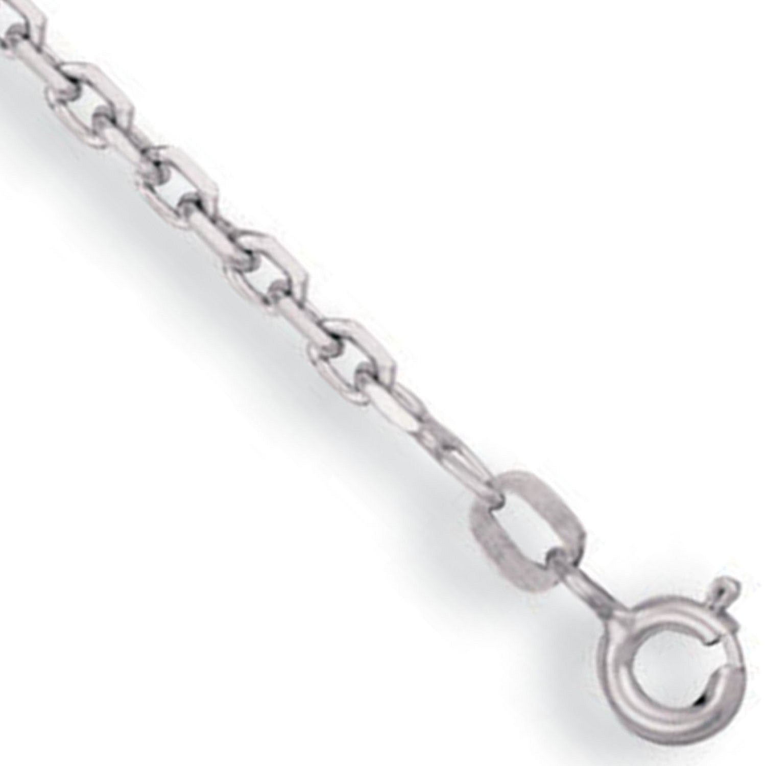 9ct White Gold 2.2mm Diamond Cut Belcher Chain