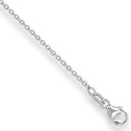 18ct White Gold 1.2mm Diamond Cut Belcher Chain