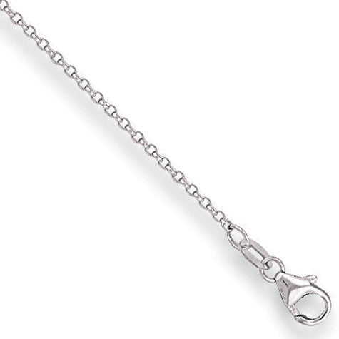 18ct White Gold 1.2mm Diamond Cut Belcher Chain