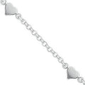 Sterling Silver Hearts Baby 6" Bracelet