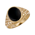 9ct Yellow Gold Basket Side Ring