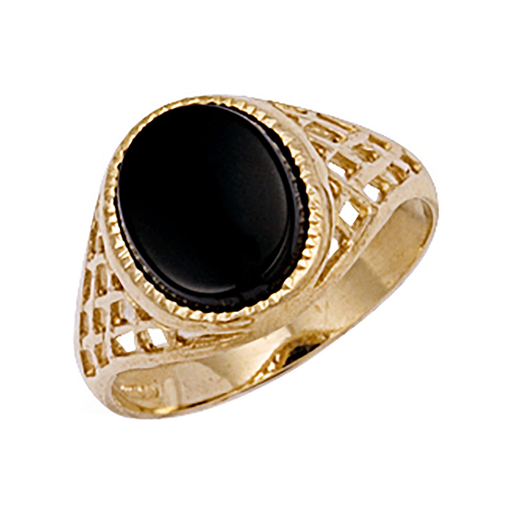 9ct Yellow Gold Basket Side Ring