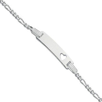 Sterling Silver Heart ID Baby 6" Bracelet