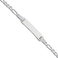 Sterling Silver Figaro ID Baby 6"/Ladies 7" Bracelet