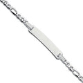 Sterling Silver Figaro ID Baby 6"/Ladies 7" Bracelet