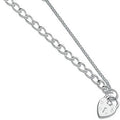 Sterling Silver Open Curb & Padlock Charm Baby 6" Bracelet