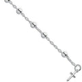 Sterling Silver Fancy Cross Drop Bead Bracelet