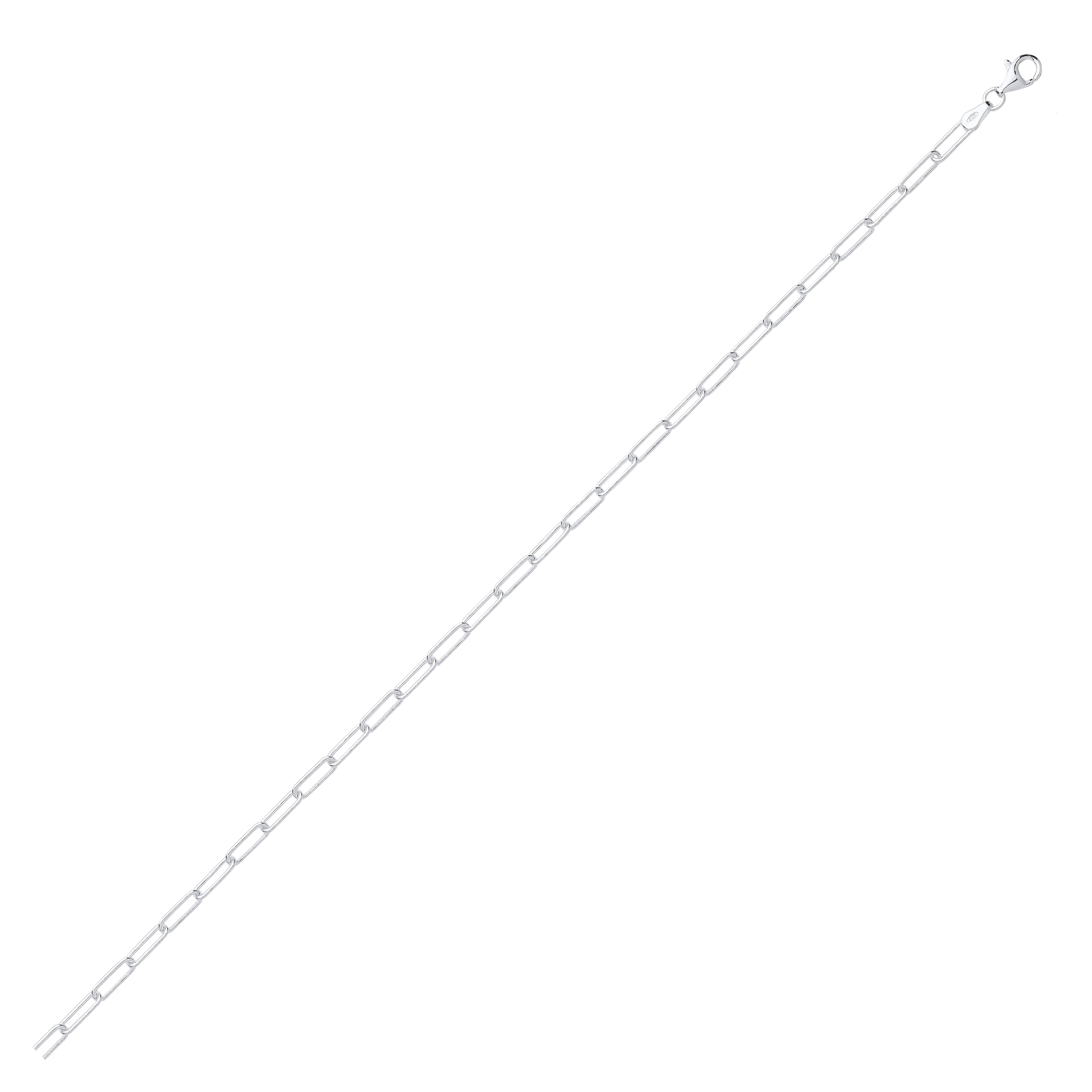 Sterling Silver 3.2mm Paper Clip Link Chain