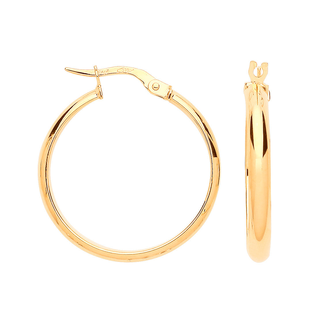 9ct Yellow Gold 24mm Hoop Earrings