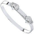Sterling Silver Expandable Boxing Cubic Zirconia Gloves Baby Bangle