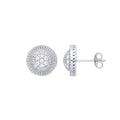 Sterling Silver Round 11.0mm Stud Cubic Zirconia Earrings