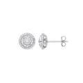9ct White Gold Multi Circles Stud Diamond 0.36ctw Earrings